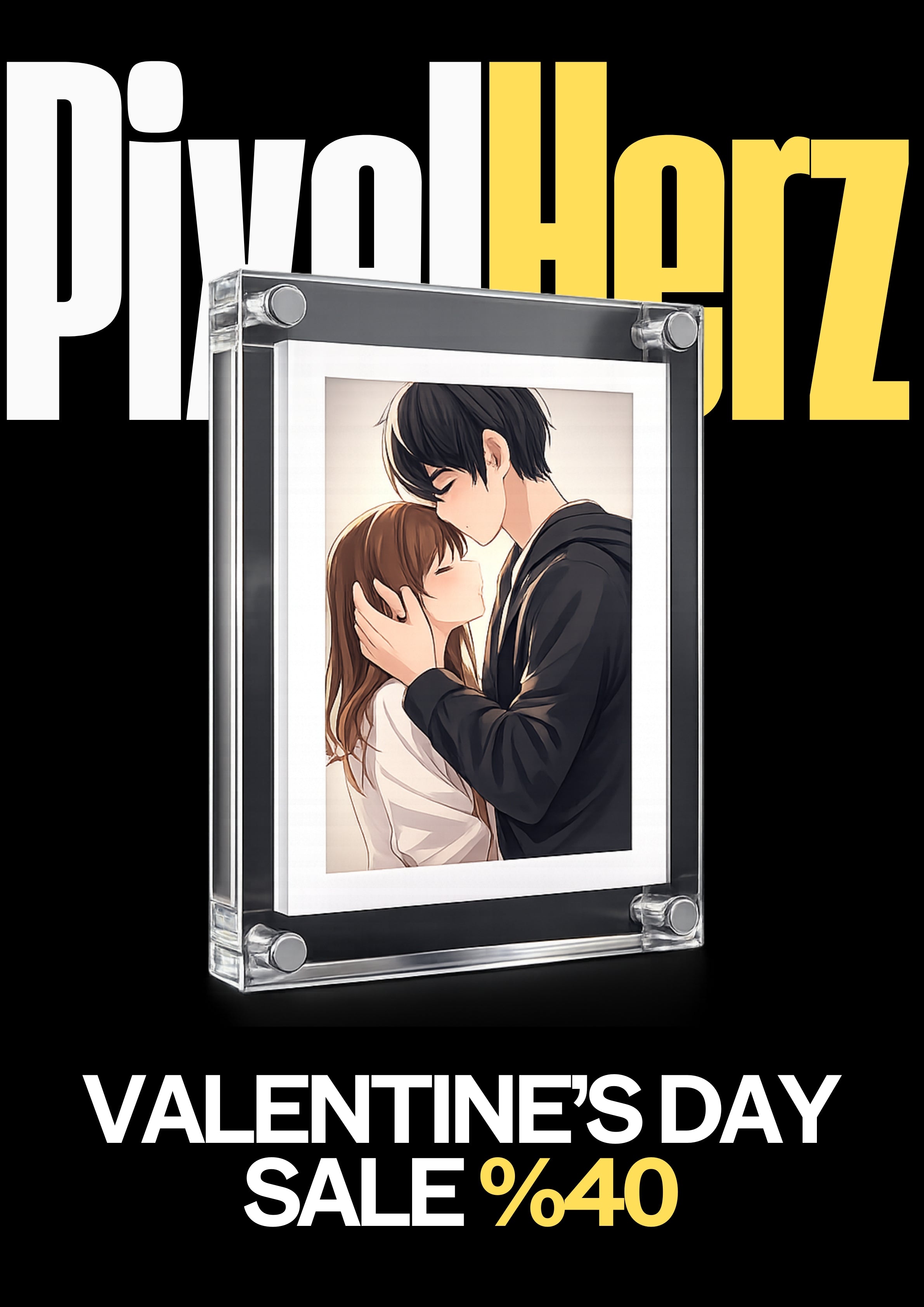 delightatelier 5 Inches Pixel Herz's Bilderrahmen