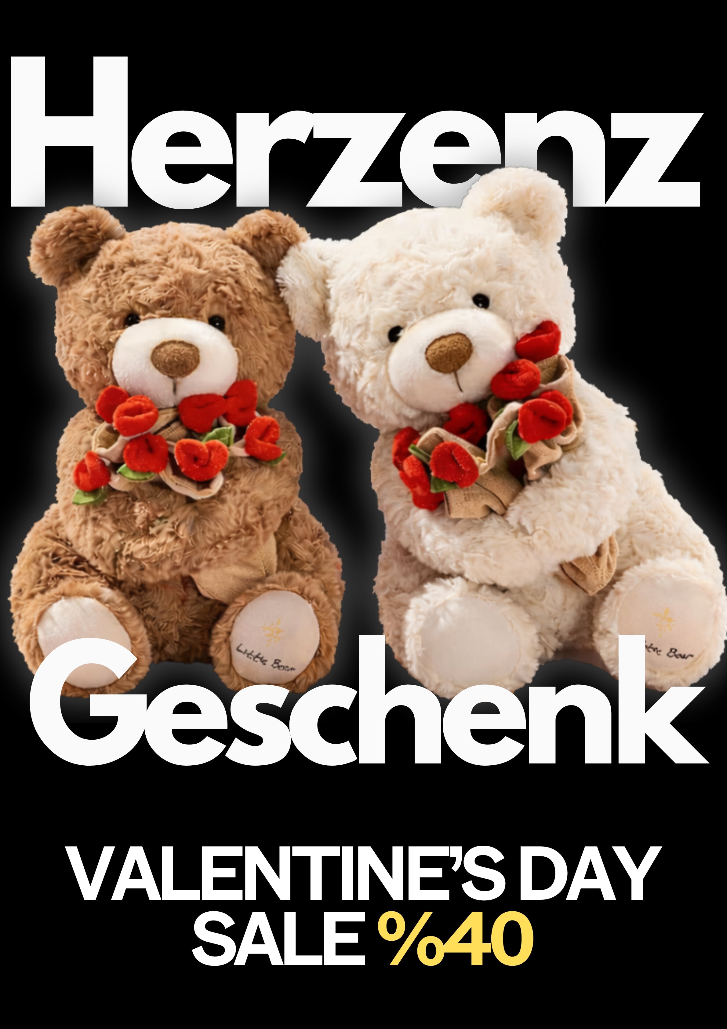 delightatelier Braun / 30cm Herzens Geschenk's Teddybär