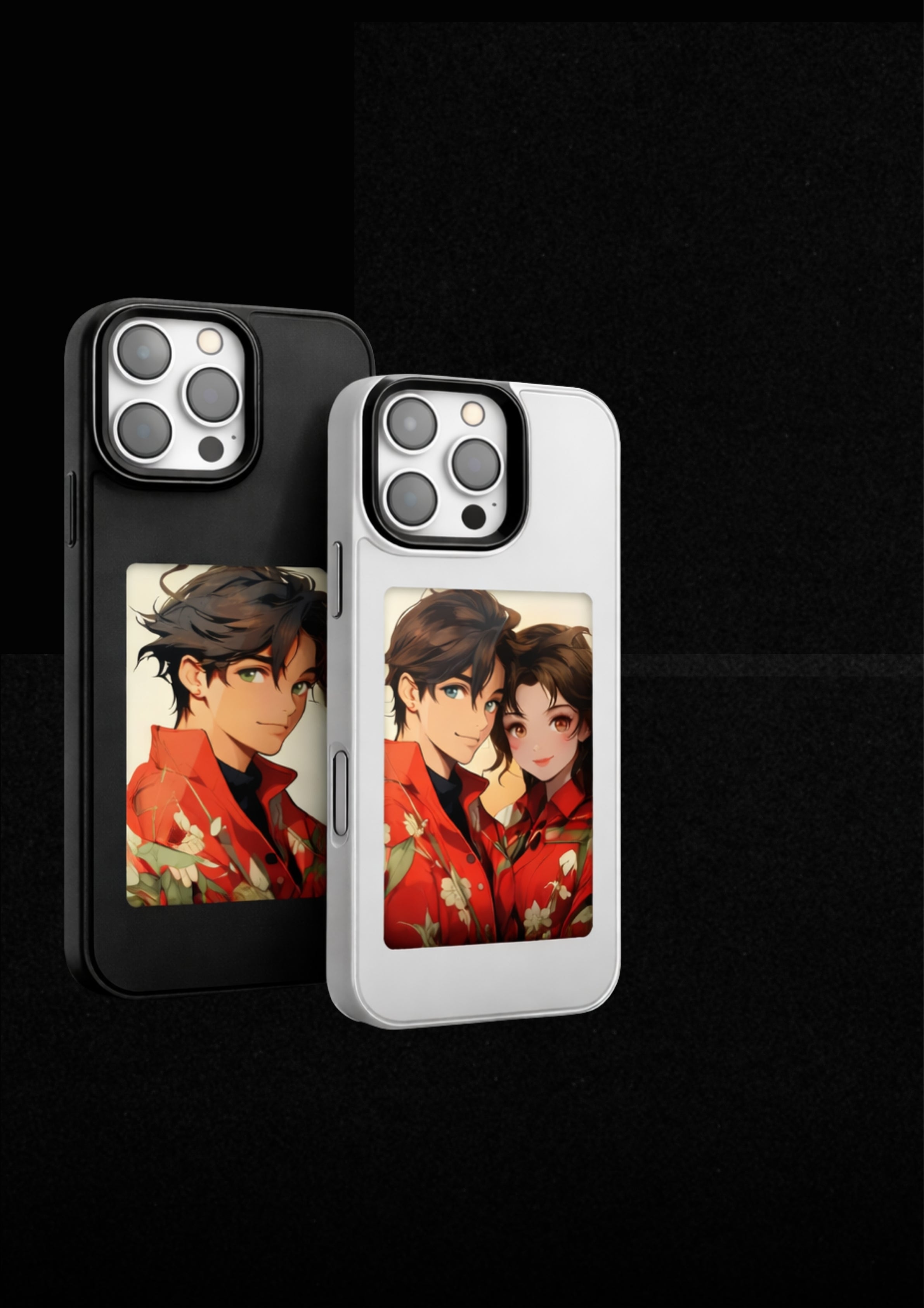 delightatelier Schwarz / iPhone 16 Pro Max Digitales Herz's NFC Handyhülle