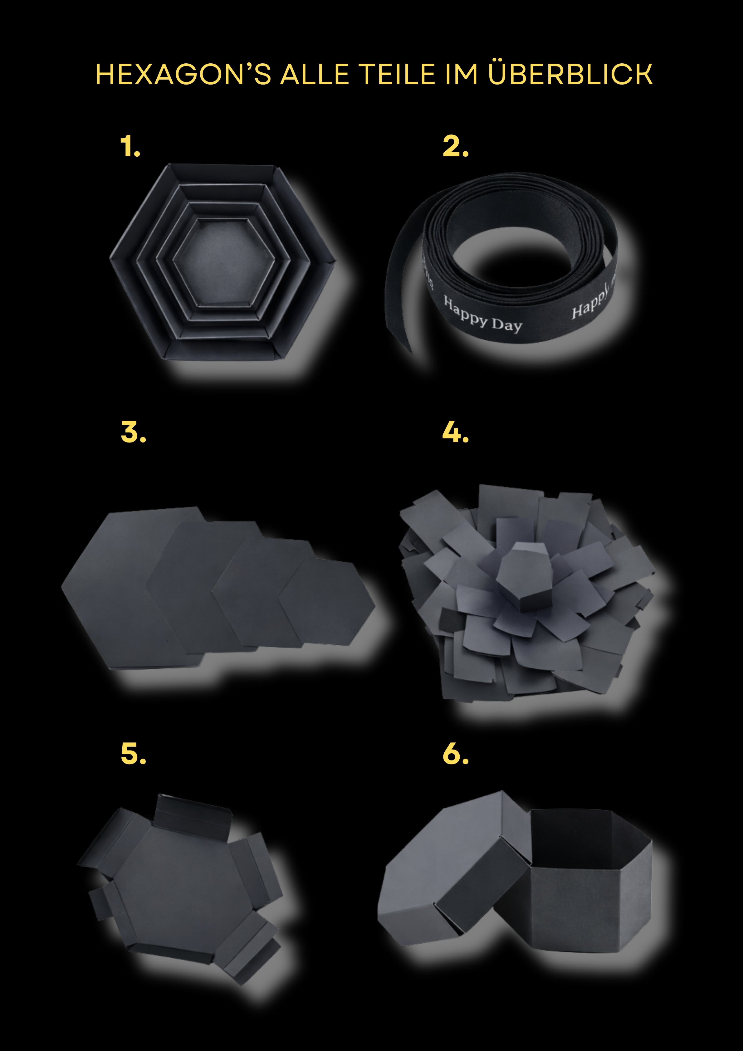 delightatelier Schwarz / Hexagon Sweet Moment's Überraschungbox